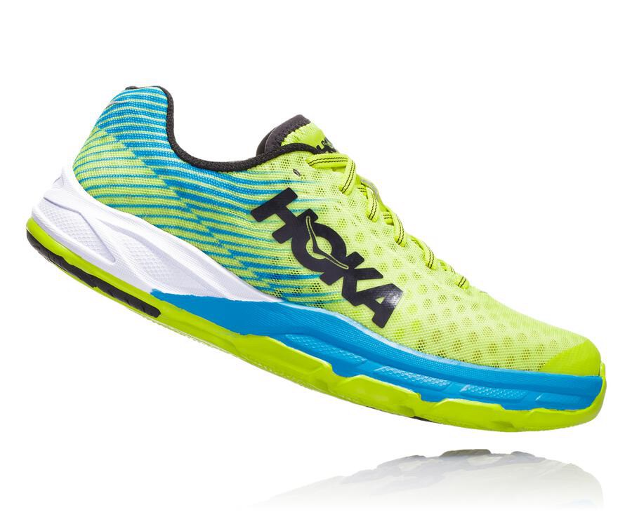 Chaussure Running Hoka One One Evo Carbon Rocket Homme - Vert/Bleu - QHU-791054